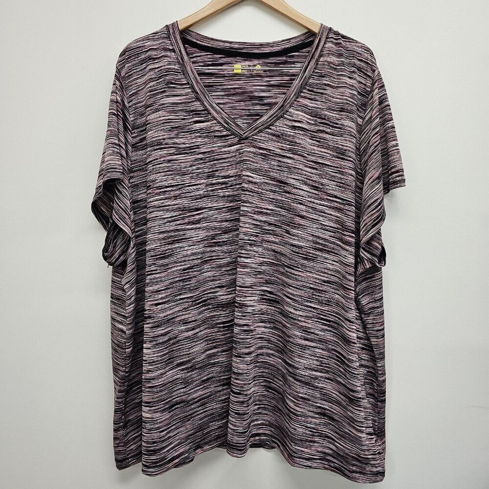 Xersion Short Sleeve Semi Fit Activewear V-Neck Top Shirt Womens Size 5X